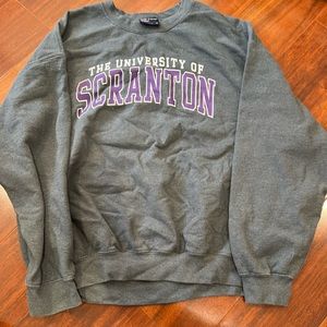 size large grey university of scranton crewneck